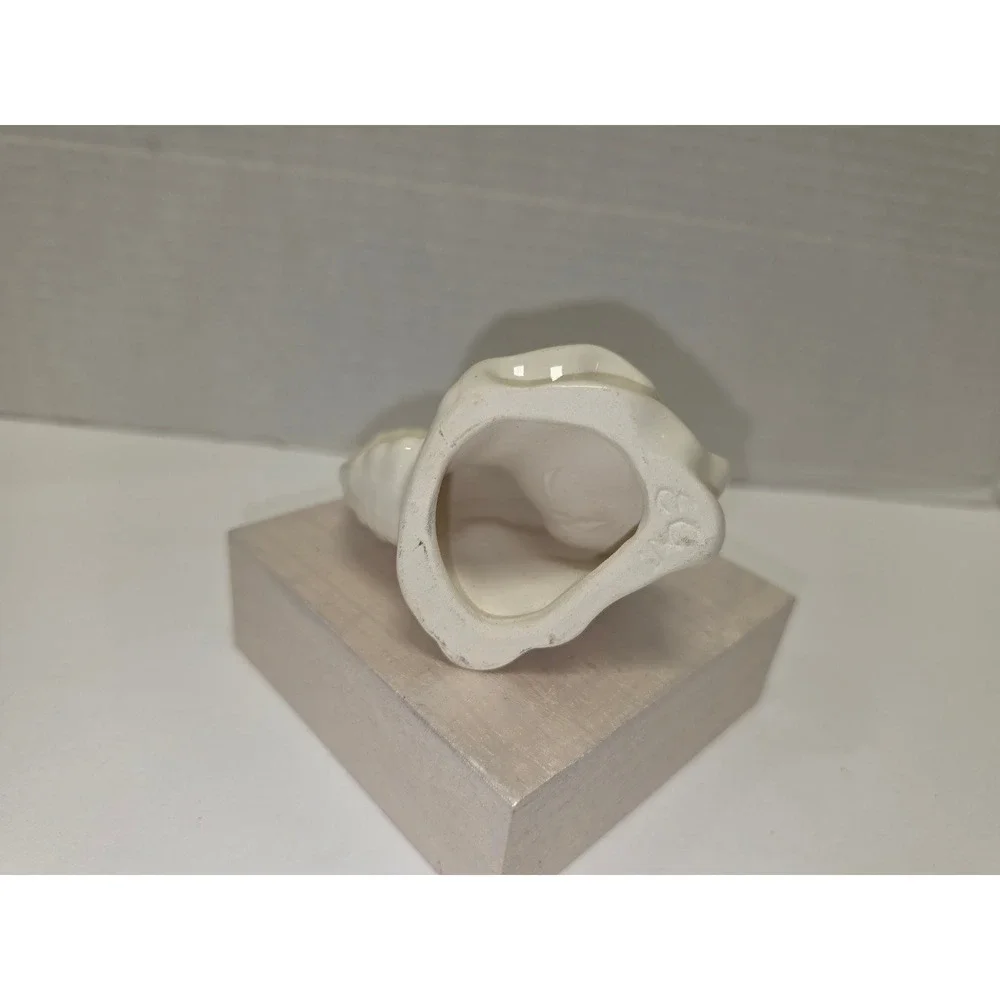 vintage‎ white porcelain angel figurine with gold accents signed